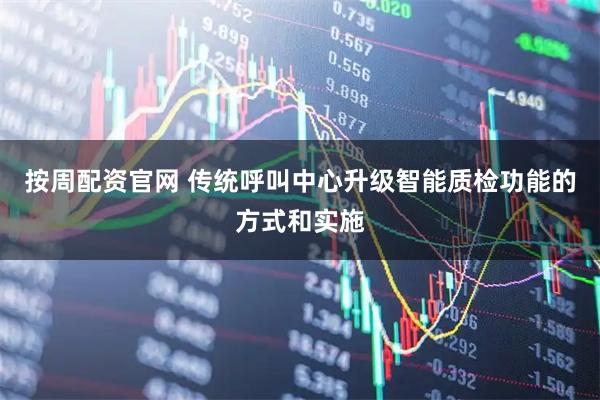 按周配资官网 传统呼叫中心升级智能质检功能的方式和实施